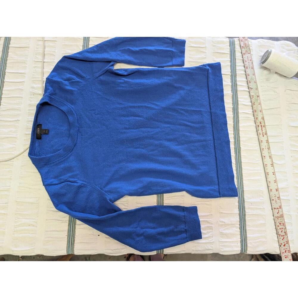 J Crew Women's Teddie Electric Blue Pullover Sweater Size Large